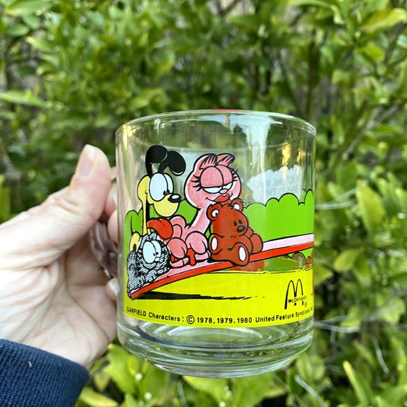 McDonald's Garfield Cat Glass Cup Odie Pooky Nermal Arlene Jim Davis Seesaw - Picture 2 of 16